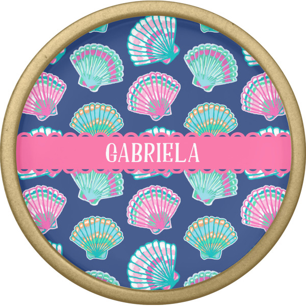 Preppy Sea Shells Cabinet Knob - Gold - Front