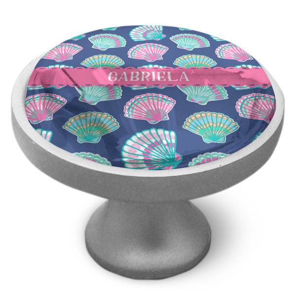 Preppy Sea Shells Cabinet Knob - Nickel - Side