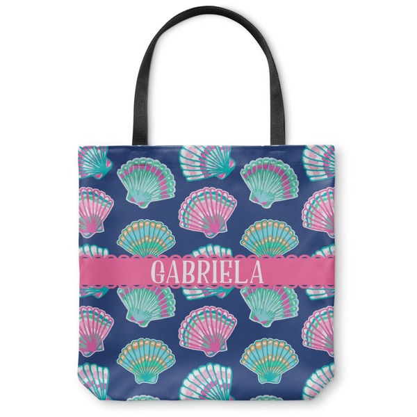 Custom Preppy Sea Shells Canvas Tote Bag (Personalized)