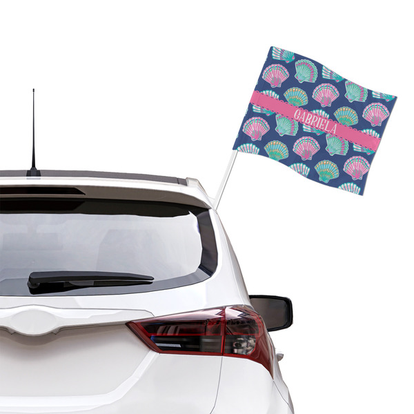 Preppy Sea Shells Car Flag - Large - LIFESTYLE