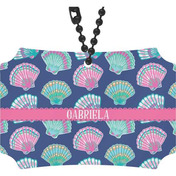 Custom Preppy Sea Shells Rear View Mirror Ornament (Personalized)