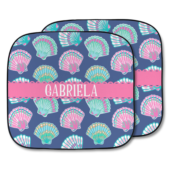 Custom Preppy Sea Shells Car Sun Shade - Two Piece (Personalized)