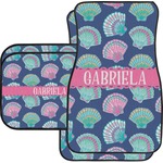 Preppy Sea Shells Car Floor Mats Set - 2 Front & 2 Back (Personalized)