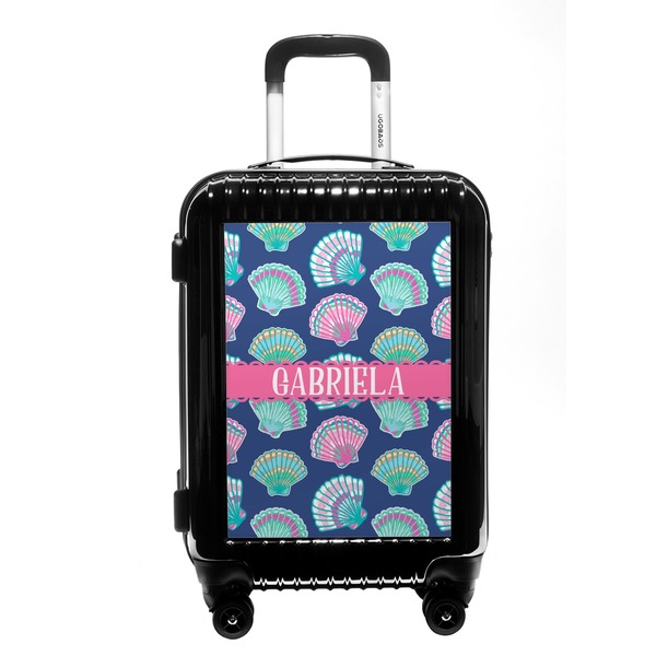 Custom Preppy Sea Shells Carry On Hard Shell Suitcase (Personalized)