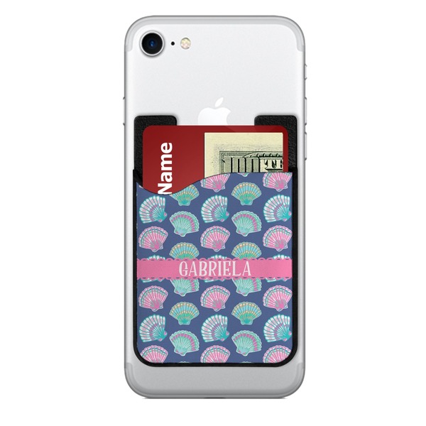 Custom Preppy Sea Shells 2-in-1 Cell Phone Credit Card Holder & Screen Cleaner (Personalized)