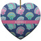 Preppy Sea Shells Ceramic Flat Ornament - Heart (Front)