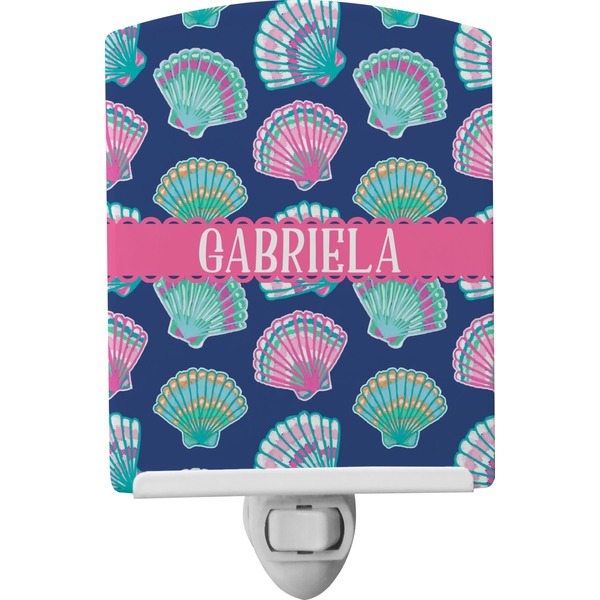 Custom Preppy Sea Shells Ceramic Night Light (Personalized)