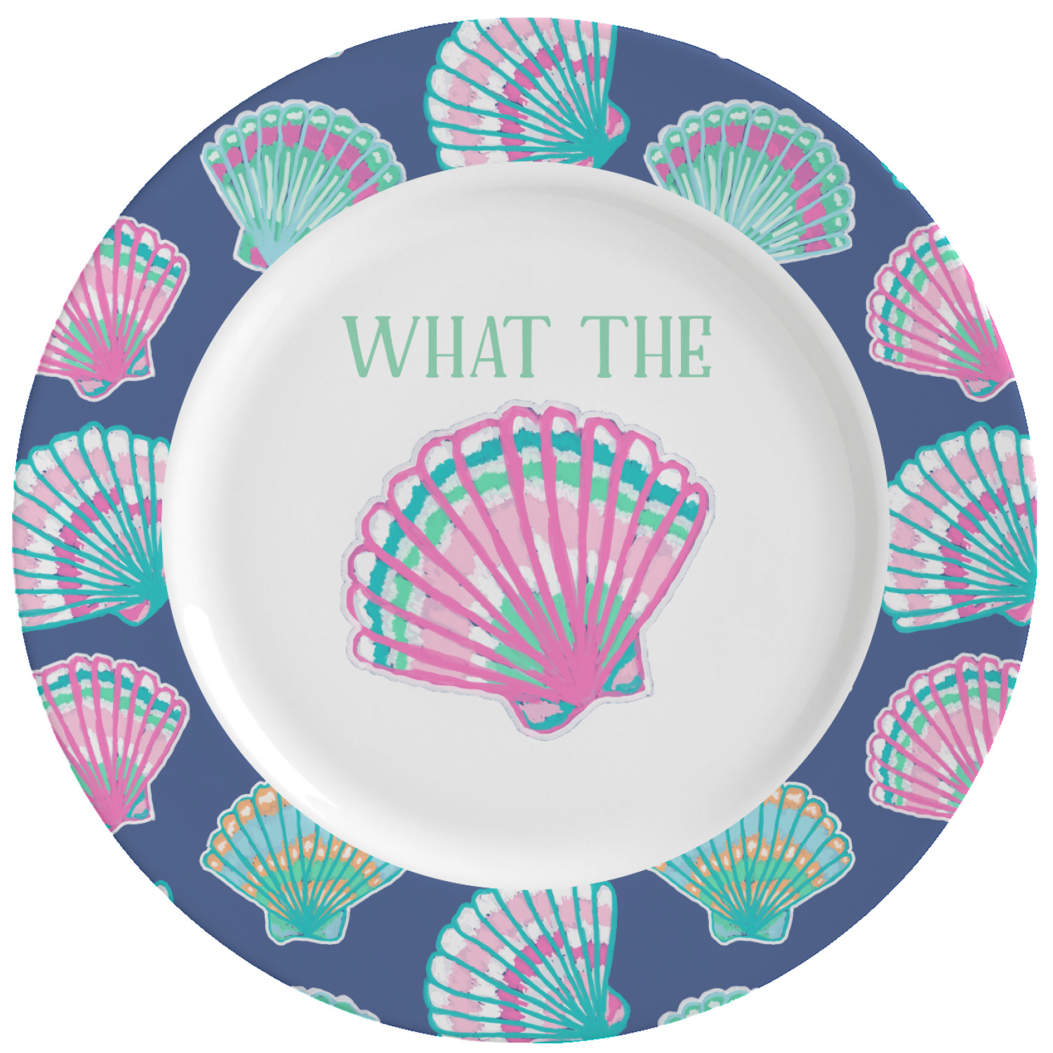 Preppy Sea Shells Ceramic Dinner Plates (Set of 4) (Personalized