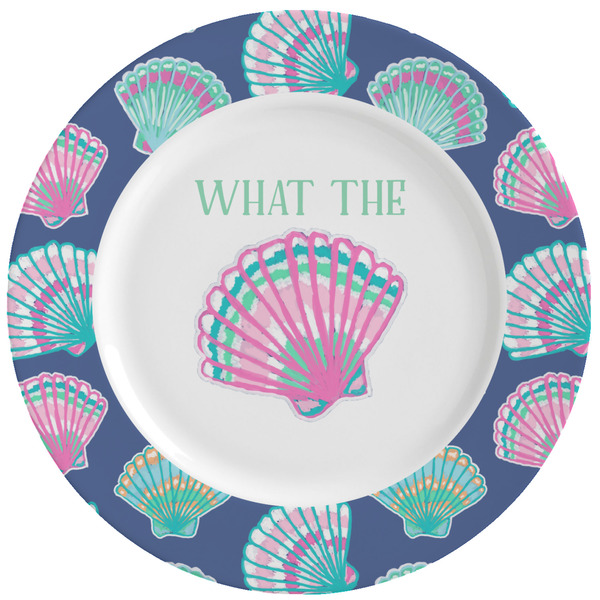 Custom Preppy Sea Shells Ceramic Dinner Plates (Set of 4) (Personalized)