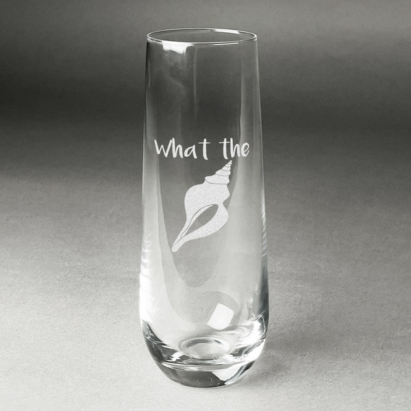 Custom Preppy Sea Shells Champagne Flute - Stemless Engraved (Personalized)