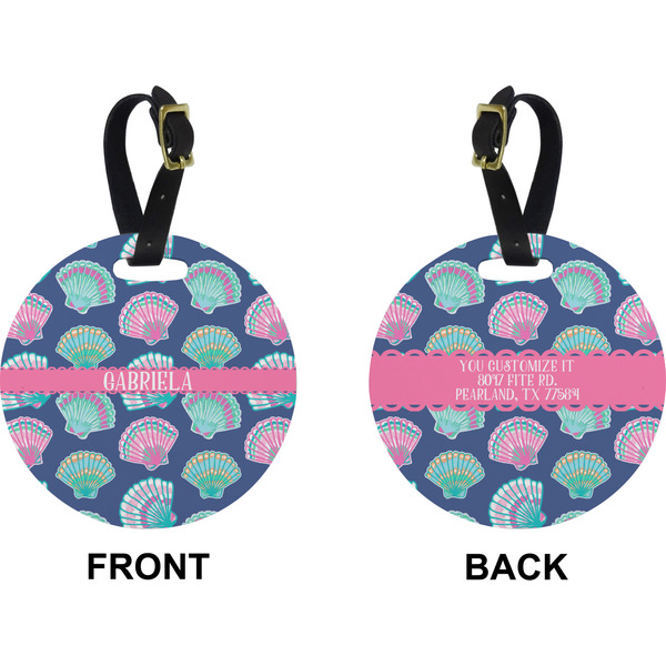 Sea Shells Circle Luggage Tag (Front + Back)