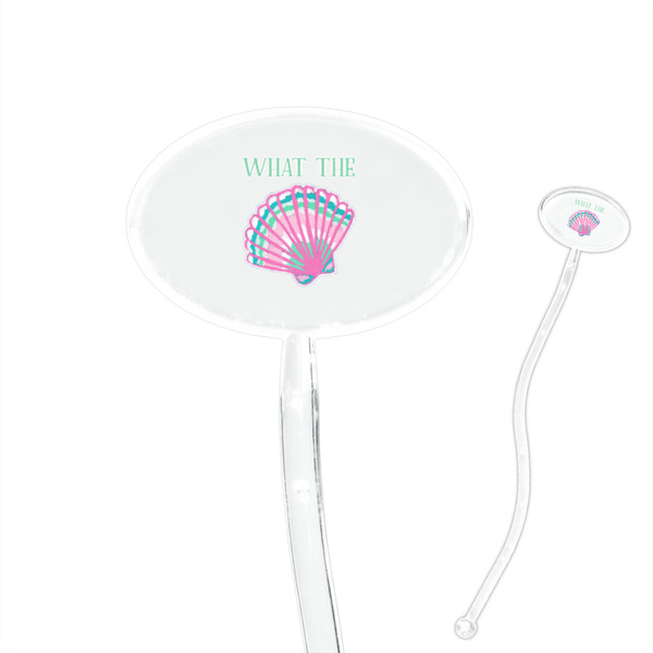 Custom Preppy Sea Shells 7" Oval Plastic Stir Sticks - Clear (Personalized)