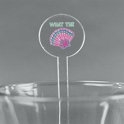Preppy Sea Shells 5.5" Round Plastic Stir Sticks - Clear (Personalized)