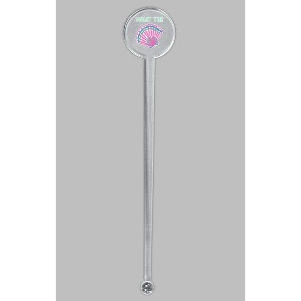 Preppy Sea Shells Clear Plastic 7" Stir Stick - Round - Single Stick