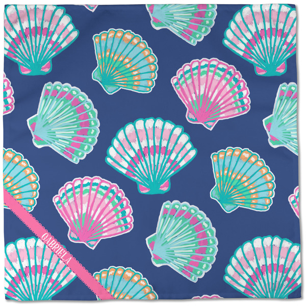 Preppy Sea Shells Cloth Napkins - Personalized Dinner (Full Open)