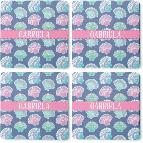 Preppy Sea Shells Coaster Rubber Back - Apvl