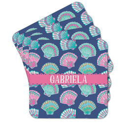 Preppy Sea Shells Cork Coaster - Set of 4 w/ Name or Text