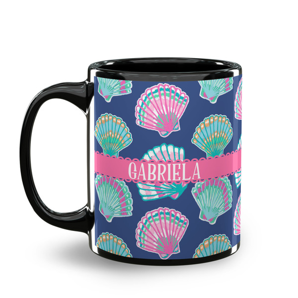 Preppy Sea Shells Coffee Mug - 11 oz - Black