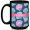 Preppy Sea Shells 15 Oz Coffee Mug - Black (Personalized)