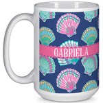 Preppy Sea Shells 15 Oz Coffee Mug - White (Personalized)