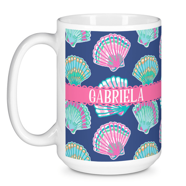 Preppy Sea Shells Coffee Mug - 15 oz - White