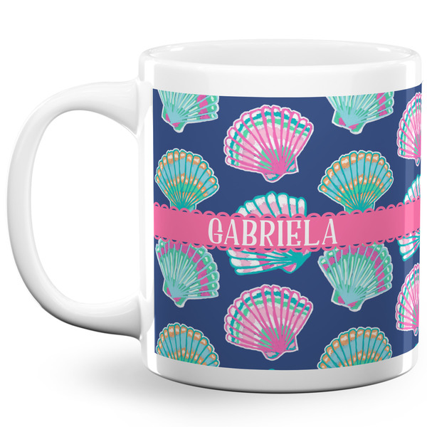 Preppy Sea Shells Coffee Mug - 20 oz - White