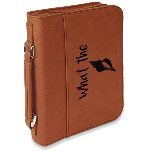 Custom Preppy Sea Shells Leatherette Bible Cover with Handle & Zipper - Small - Double Sided (Personalized)