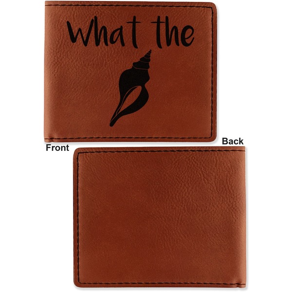 Preppy Sea Shells Cognac Leatherette Bifold Wallets - Front and Back Single Sided - Apvl