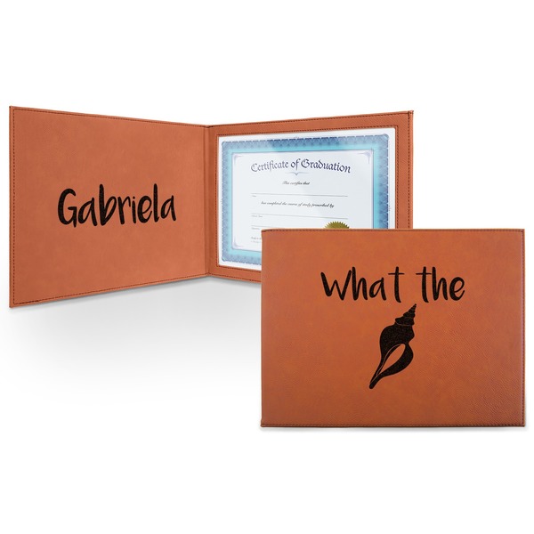Custom Preppy Sea Shells Leatherette Certificate Holder (Personalized)
