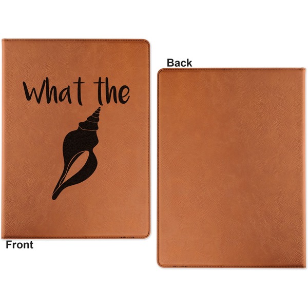 Preppy Sea Shells Cognac Leatherette Portfolios with Notepad - Large - Single Sided - Apvl