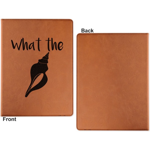 Preppy Sea Shells Cognac Leatherette Portfolios with Notepad - Small - Single Sided- Apvl