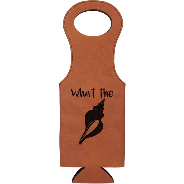 Custom Preppy Sea Shells Leatherette Wine Tote - Double Sided (Personalized)