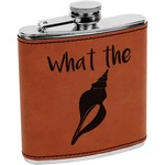 Preppy Sea Shells Leatherette Wrapped Stainless Steel Flask (Personalized)