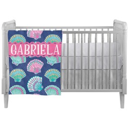 Preppy Sea Shells Crib Comforter / Quilt (Personalized)