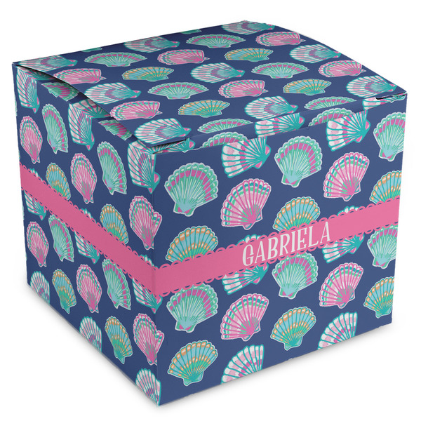Custom Preppy Sea Shells Cube Favor Gift Boxes (Personalized)