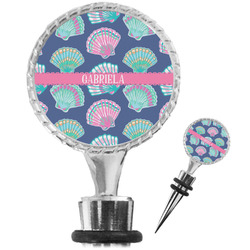 Preppy Sea Shells Wine Bottle Stopper (Personalized)