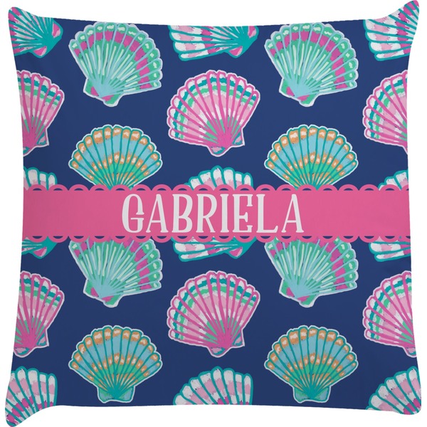 Custom Preppy Sea Shells Decorative Pillow Case (Personalized)
