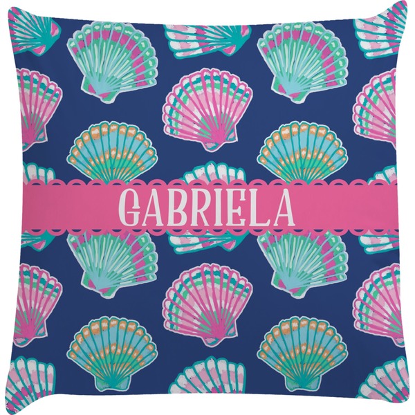 Custom Preppy Sea Shells Decorative Pillow Case (Personalized)