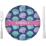 Preppy Sea Shells 10" Glass Lunch / Dinner Plates - Single or Set (Personalized)