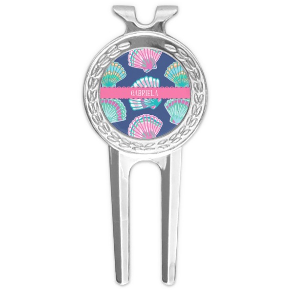 Custom Preppy Sea Shells Golf Divot Tool & Ball Marker (Personalized)