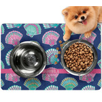 Preppy Sea Shells Dog Food Mat - Small w/ Name or Text