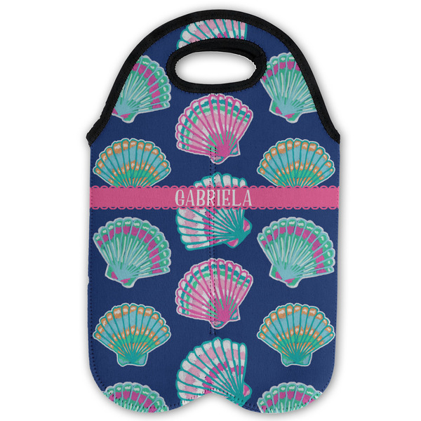 Preppy Sea Shells Double Wine Tote - Flat (new)