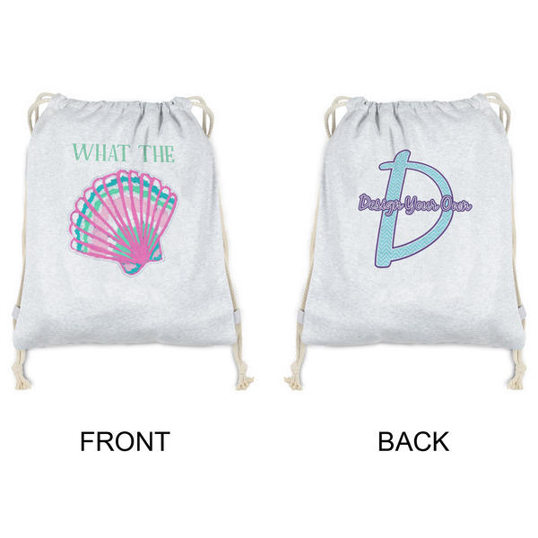 Preppy Sea Shells Drawstring Backpacks - Sweatshirt Fleece - Double Sided - APPROVAL