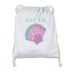 Preppy Sea Shells Drawstring Backpack - Sweatshirt Fleece - Double Sided (Personalized)