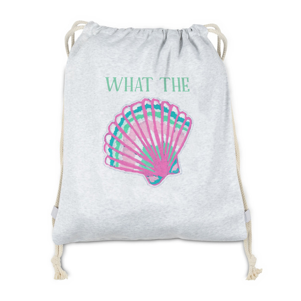 Custom Preppy Sea Shells Drawstring Backpack - Sweatshirt Fleece - Double Sided (Personalized)