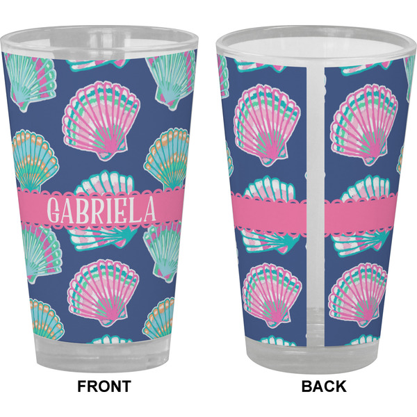 Preppy Sea Shells Pint Glass - Full Color - Front & Back Views