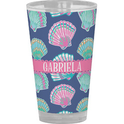 Preppy Sea Shells Pint Glass - Full Color (Personalized)