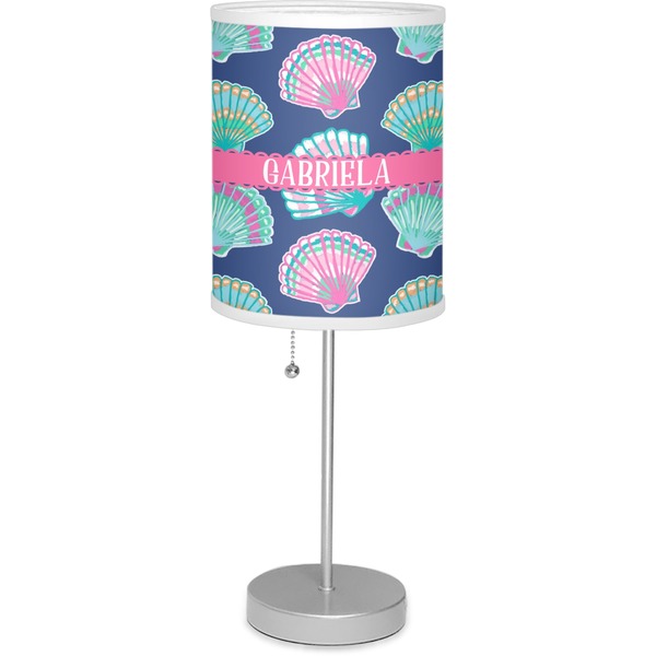 Custom Preppy Sea Shells 7" Drum Lamp with Shade Linen (Personalized)