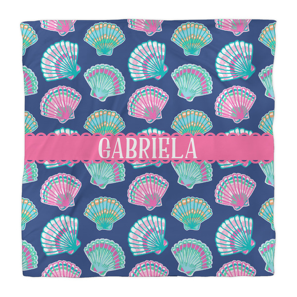 Preppy Sea Shells Duvet Cover - Queen - Front