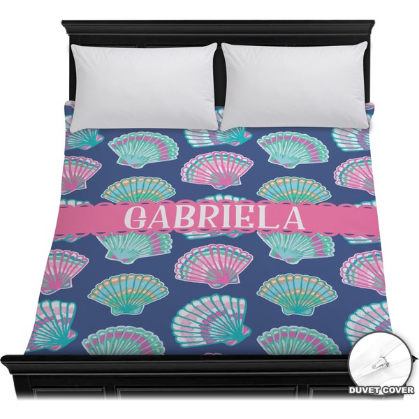 Custom Preppy Sea Shells Duvet Cover - Full / Queen (Personalized)
